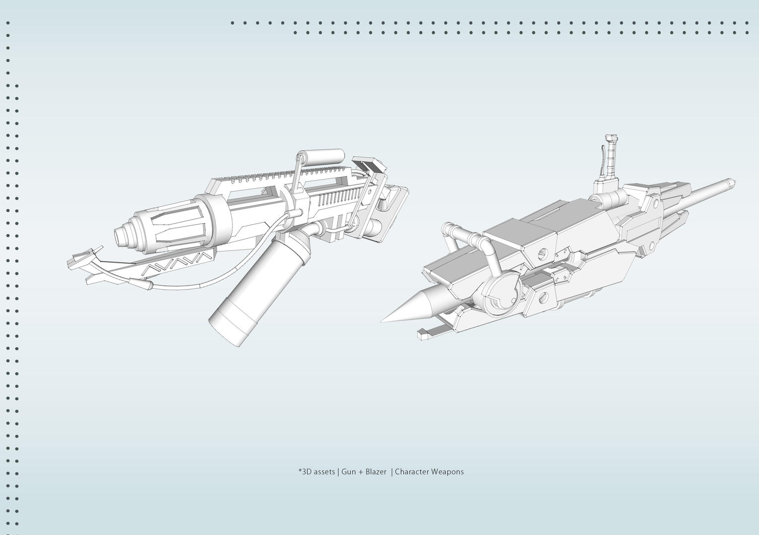 3D Asset | Gun+ Blazer | Character Weapon
