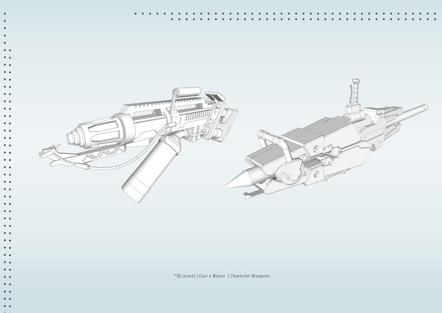 3D Asset | Gun+ Blazer | Character Weapon